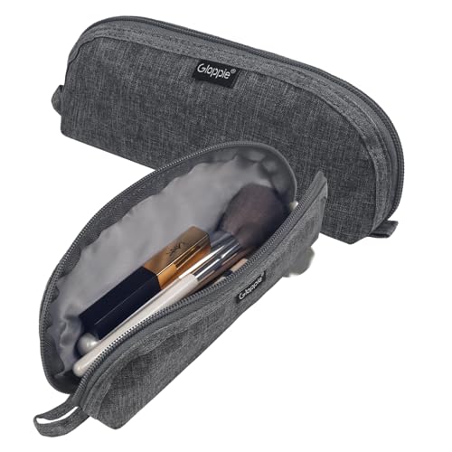 Gloppie Portable Makeup Brush Bag - Compact and Durable Small Cosmetic Case for Daily and Travel Use, Grey - color: Grey