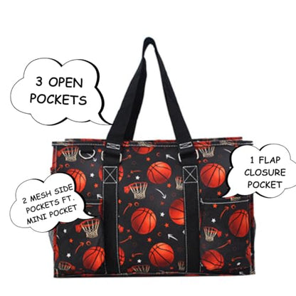 NGIL Utility Water Resistant Tote Bag - color: Basketball Pro-black