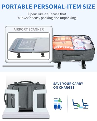 WANDF Personal Item Travel Bag 18x14x8, Carry On Laptop Backpack（Grey） - color: C-grey, size: 18x14x8