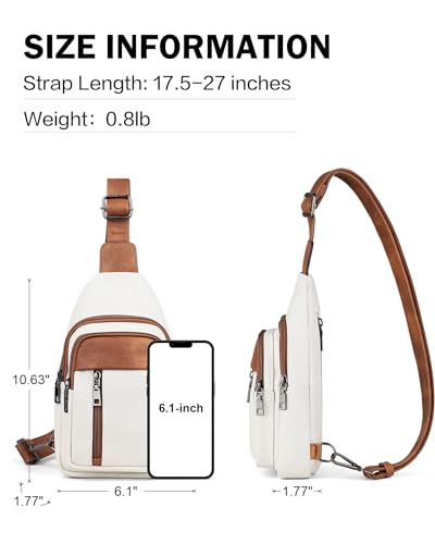 MASINTOR Sling Bag for Women, Crossbody Fanny Pack Sling Backpack, Beige - color: Beige Brown