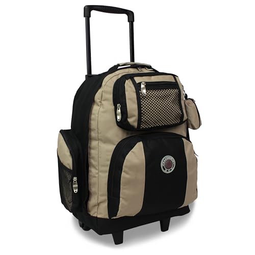 World Traveler Transworld 22-Inch Carry-On Rolling Backpack - Khaki - color: Khaki