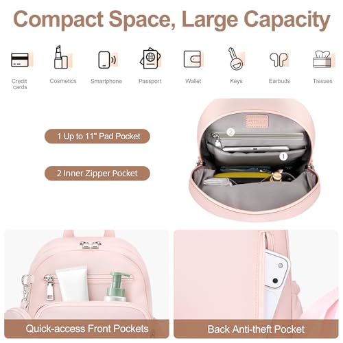 SYTRAH Mini Backpack for Women Small Back-pack Purse,Puffer Daypack Pink - color: Pink