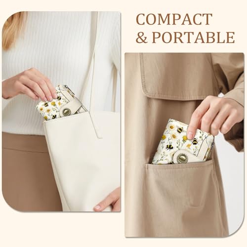 Icycay Bee Small Wallet Women RFID Blocking Bifold Cute Credit Card Holder - color: Bee