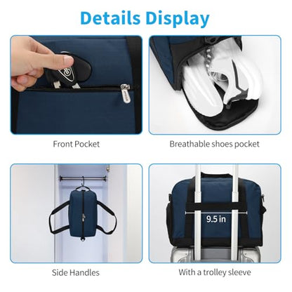 Apenze Small Gym Bag with Shoe Compartment,14 inch Duffel Bag - color: Navy Blue