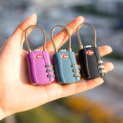 Maizoon 2 Pack TSA Approved 3-Digit Combination Lock with Password Resettable Combo for Travel Luggage Backpak Suitcase Baggage Durable Security Stylish Compact Red - color: Red