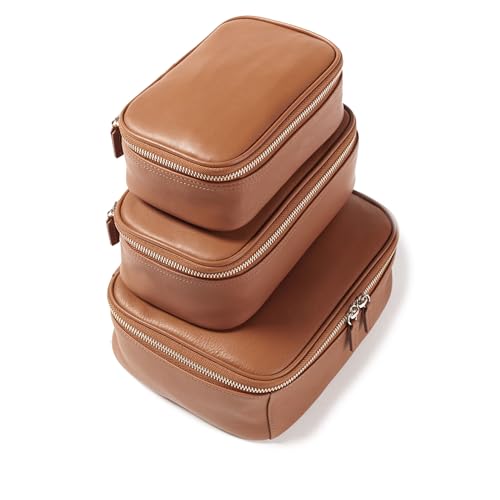 Leatherology Nested Travel Organizer Trio - Cognac - color: Cognac, size: All Sizes - 3 Pieces