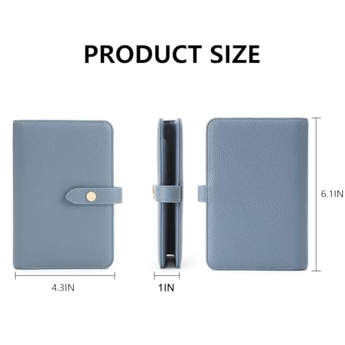 Passport Holder Cover PU Leather Travel Wallet Case RFID Blocking Travel Document Organizer for Women and Men Scandihome Series - color: Blue