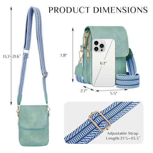 Fashion Small Crossbody Bags for Women Trendy Designer Cell Phone Purses - color: Lightblue