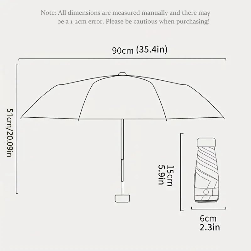 Mini Folding Umbrella with Umbrella Case - color: black