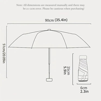Mini Folding Umbrella with Umbrella Case - color: black