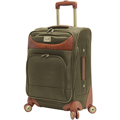Pathfinder Carry-On Luggage with Spinner Wheels Softside Expandable 20-In Suitcase - color: Olive, size: 20-Inch Carry-On Suitcase