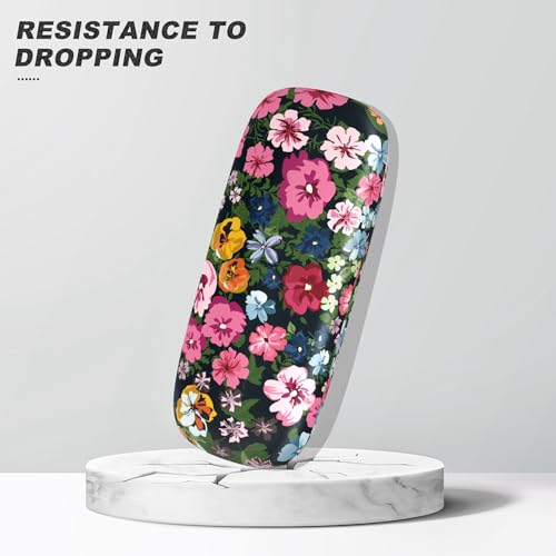 Eyeglasses Case, Hard Shell Protective Case for Glasses, Unisex for Women Men - color: 3 Pack-watercolor Flowers