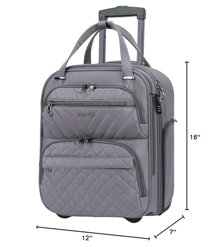 KROSER Carry On Underseat, 16-inch Underseater Suitcase for Men, Grey - color: Dark Grey