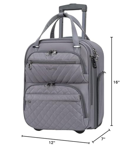 KROSER Carry On Underseat, 16-inch Underseater Suitcase for Men, Grey - color: Dark Grey