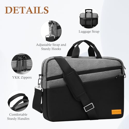 bagasin 15 15.6 16 inch Laptop Computer PC Shoulder Bag Carrying Case - color: Grey, size: 15-16