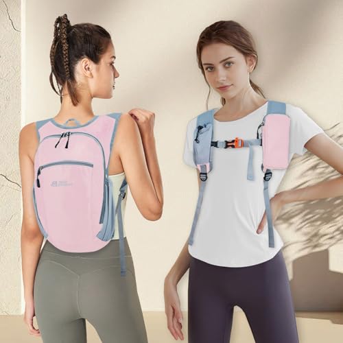 Small Hiking Backpack Packable Lightweight for Women Men - color: Pink, size: 15L