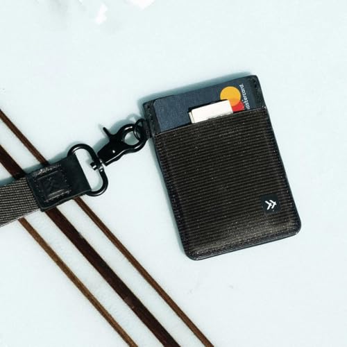 Thread Wallets Ultra Slim Wallet Vertical Leather Card Sleeve Wallet Thin Card Holder Minimalist Card Holder Wallets RFID Secure Black - color: Black