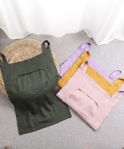 Amazhiyu 100% Linen Door Hanging Laundry Hamper Bag, 19x27 Inches Red - color: Red