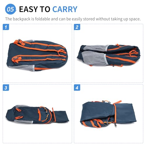 20L Small Hiking Backpack for Women Men Packable Daypack Dark Blue - color: Dark Blue, size: 20L