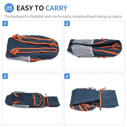 20L Small Hiking Backpack for Women Men Packable Daypack Dark Blue - color: Dark Blue, size: 20L