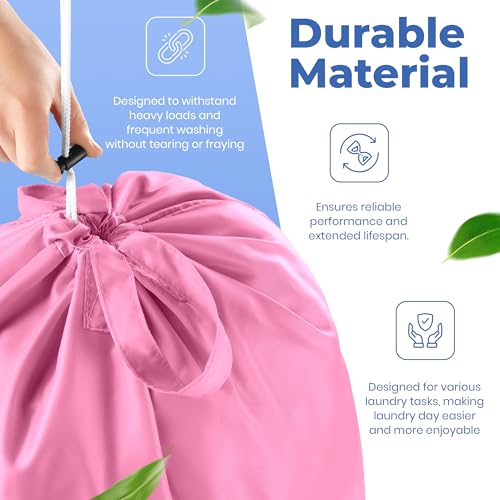 Handy Laundry Extra Large Travel Laundry Bags 2-Pack – Heavy Duty, Water-Resistant, Holds 4 Loads, Drawstring Closure, Fun Print for Camping, Dorms, Travel, Pink-Teal, 24 x 36 in - color: Pink-teal | Wash Dry Repeat