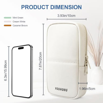 Standing Travel Makeup Brush Bag, Waterproof PU Cosmetic Bag, Cream White - color: Cream White, size: S