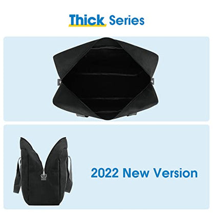 Narwey Personal Item Travel Bag, Carry on Foldable Duffle Bag for Women Men - color: ZA-Thick Black