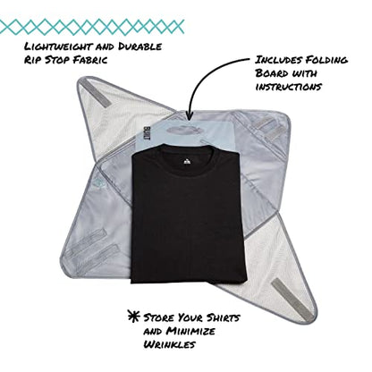 BUILT Shirt Folding Cube, Travel Shirt Folder Packing Luggage Organizer, Crease and Wrinkle Free, Gray Quiet Shade