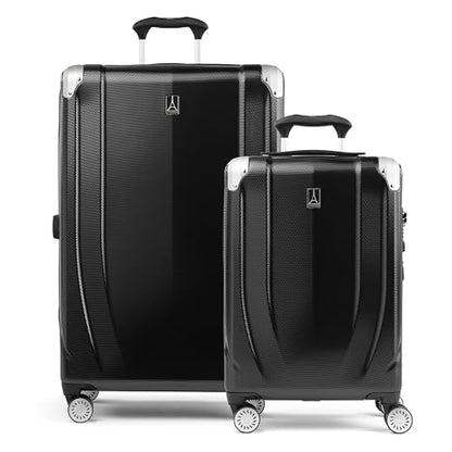 Travelpro Pathways 3 Hardside Expandable Luggage, 8 Spinner Wheels, Lightweight Hard Shell Suitcase, 2 Piece Set (21/28), Black Knight - color: Black Knight, size: 2-Piece Set (21/28)