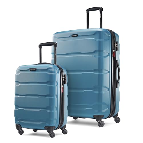 Samsonite Omni PC Hardside Expandable Luggage with Spinner Wheels, Caribbean Blue, 2-Piece Set (20/28) - color: Caribbean Blue, size: 2-Piece Set (20/28)
