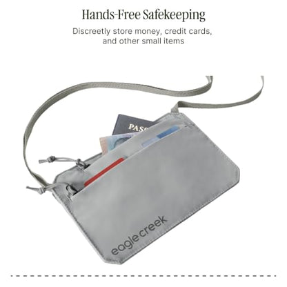 Eagle Creek Undercover RFID Neck Wallet – Lightweight Travel Security with RFID Blocking – Hidden, Adjustable Strap - color: 367 Storm Grey