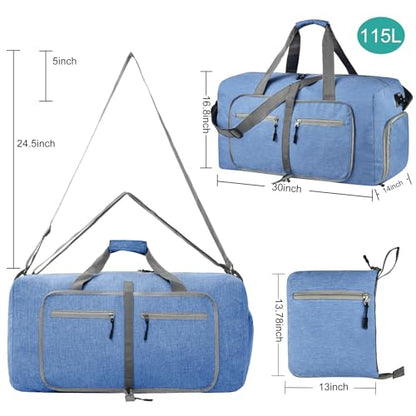 Dimayar 115L Foldable Duffle Bag, Travel & Weekend, Extended Trips - color: Blue, size: 115L