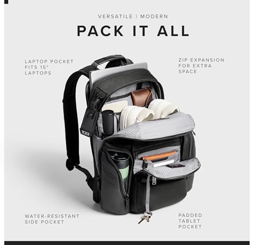 TUMI - Alpha Bravo Navigation Backpack - Everyday Travel Backpack - Fits Up to 15" Laptop - 16.0" X 14.0" X 7.3" - color: Black