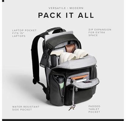 TUMI - Alpha Bravo Navigation Backpack - Everyday Travel Backpack - Fits Up to 15" Laptop - 16.0" X 14.0" X 7.3" - color: Black