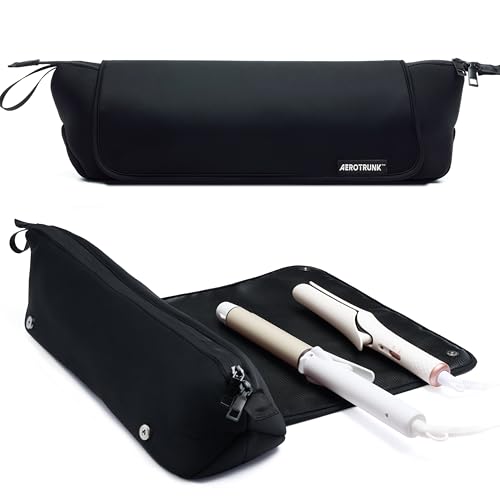 Aerotrunk Hair Tools Organizer & Travel Bag with Heat Resistant Mat, Black