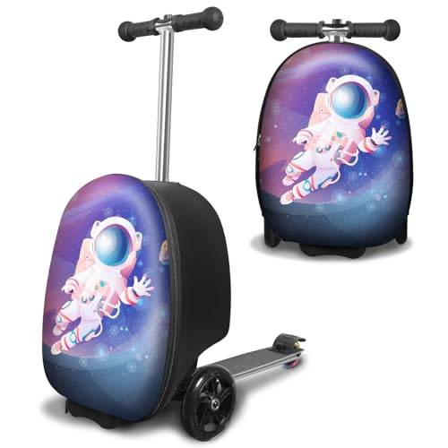 ALVOD Scooter Suitcase for Kids Ages 6-12 Kids' Luggage - style: Blue Style
