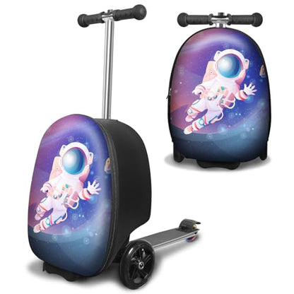 ALVOD Scooter Suitcase for Kids Ages 6-12 Kids' Luggage - style: Blue Style