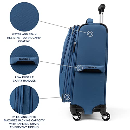 Travelpro Maxlite 5 Softside Carry-On Luggage Spinner, Blue, 21-Inch - color: Ensign Blue, size: Carry-on 21-Inch