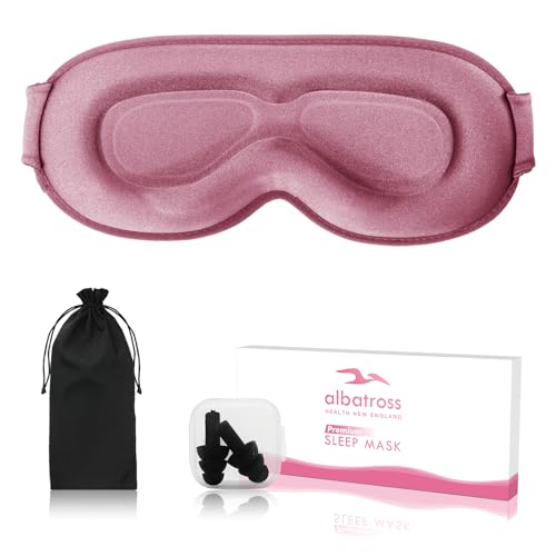 Sleep Mask for Men and Women, 3D Blackout Eye Mask for Side Sleepers, Rose - color: Rose