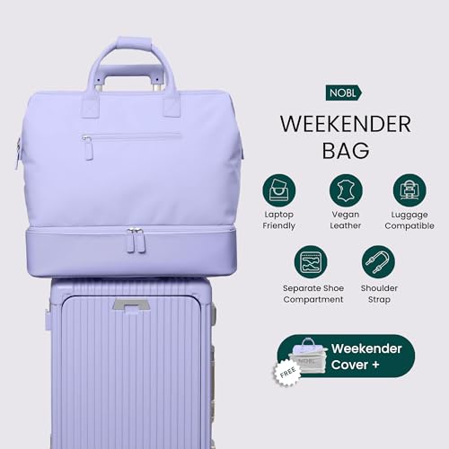 Nobl Travel Weekender Bag for Women & Men, Large Carry-On Duffel, Lavender - color: Lavender