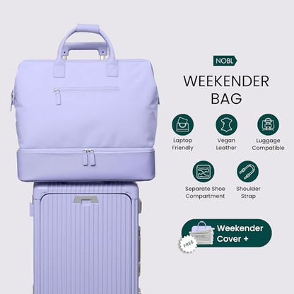 Nobl Travel Weekender Bag for Women & Men, Large Carry-On Duffel, Lavender - color: Lavender