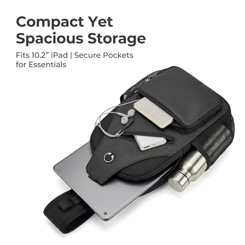 Javolto Crossbody Sling Bag,Small Backpack Men,Hands-Free Shoulder Daypack - color: Black