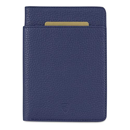 Vaultskin KENSINGTON Passport Holder for Travel, RFID Wallet (Matt Blue) - color: Matt Blue