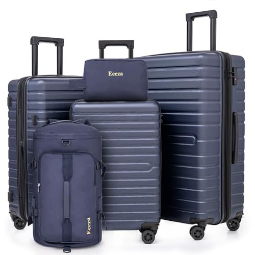 Eeeza Luggage Sets 5 Piece,Hardside Expandable Durable Luggage,21"/25"/30" - color: PorscheBlue