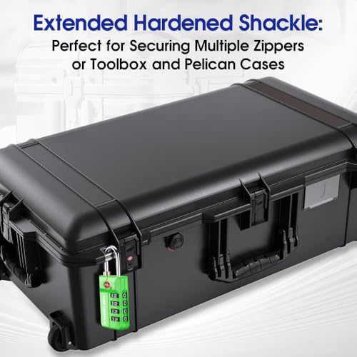 SURE LOCK TSA Approved 4-Digit Resettable Combination Luggage Locks with Open Alert, Easy-Read Dials - for Luggage, School Lockers, Gym, Office, Toolbox & Security Cases(Green 2 Pack) - color: GREEN 2 PACK