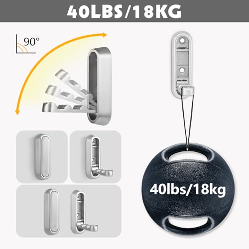 Folding Wall Hooks, 2 Pack, Silver, Zinc Alloy, Heavy Duty Coat Hooks - color: Silver, size: 2 Pcs
