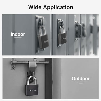 Puroma 1 Keyed Padlock with 2 Keys Aluminum 7/8“ Lock 43mm Gym Locker Black - color: Black, style: 1 Pack
