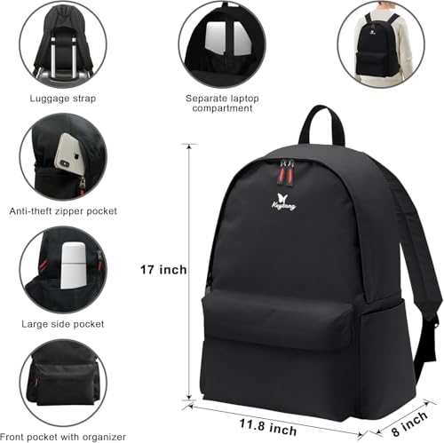 KEYTANG SmileLine 20 inch Carry-On, Lightweight Hardside Suitcase, Expandable Small Suitcase with Front Pocket, Black - color: Black, size: 666-Carry-on