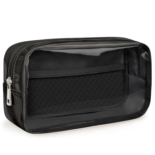 WLLWOO Clear Makeup Bag Small Cosmetic Pouch Travel Toiletry Organizer - color: 1pcs-Medium-Black