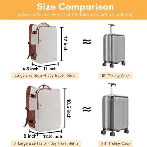 Taygeer Backpack for Women, College Backpack with Laptop Compartment 40l - color: Khakiwhite, size: X-Large